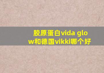 胶原蛋白vida glow和德国vikki哪个好